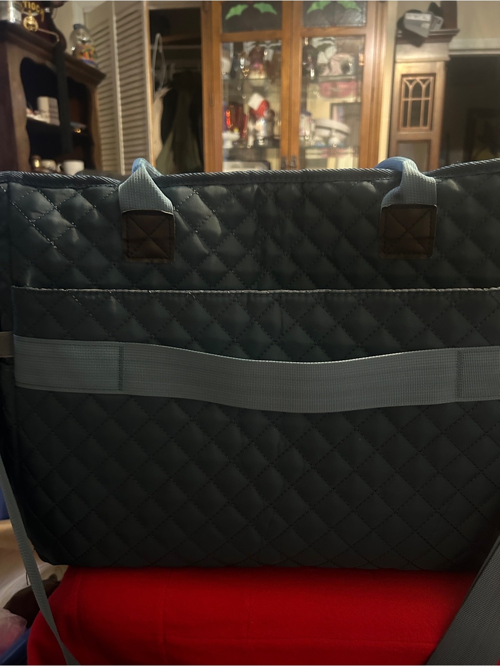 Teal Quilted Laptop /Tote Bag w/ Insulated Pockets - Picture 12 of 14